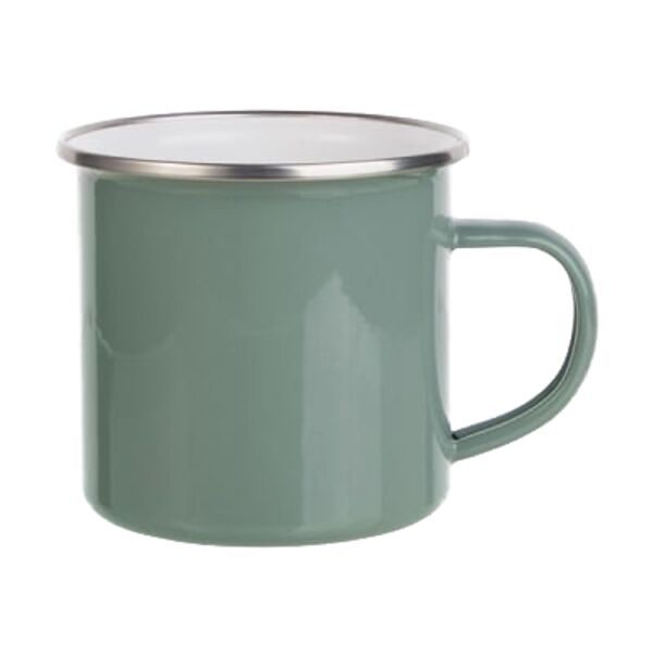 Grey Green Enamel Mug Thumbnail