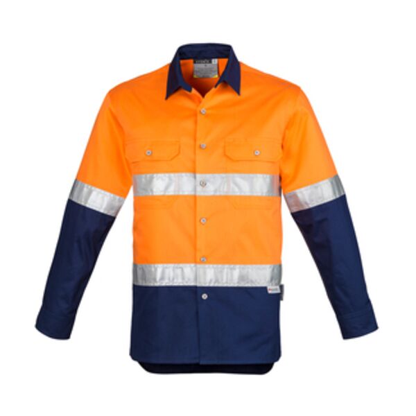 Mens Hi Vis Spliced Industrial Shirt - Hoop Taped Thumbnail