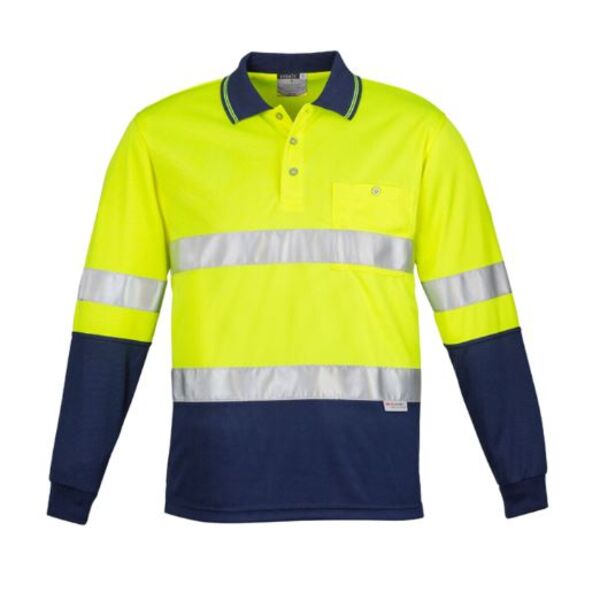Mens Hi Vis Spliced Polo - L/S Hoop Taped Thumbnail