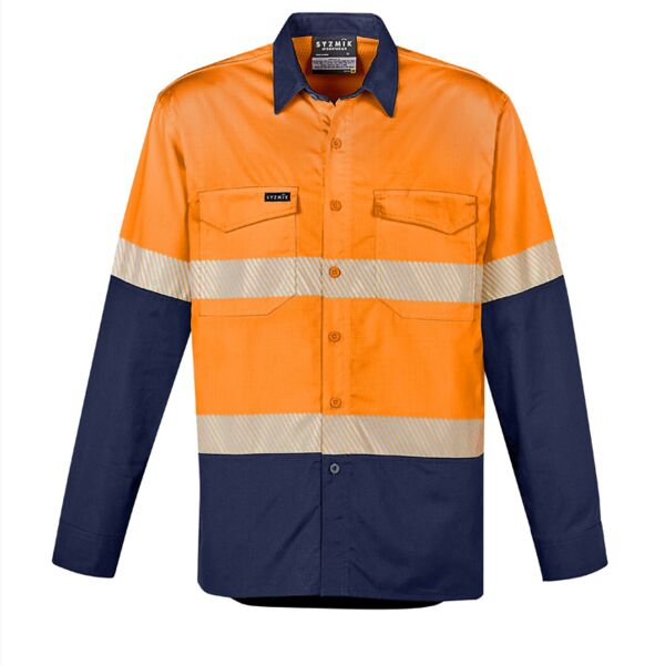 Mens Rugged Cooling Hi Vis Segmented Tape L/S Shirt Thumbnail