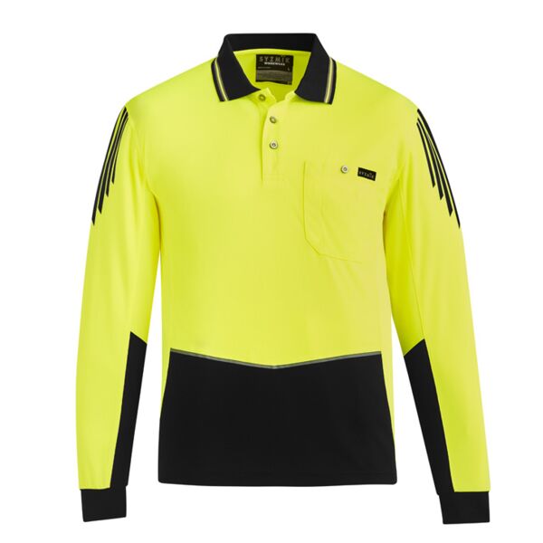 Mens Hi Vis Flux Long Sleeve Polo Thumbnail