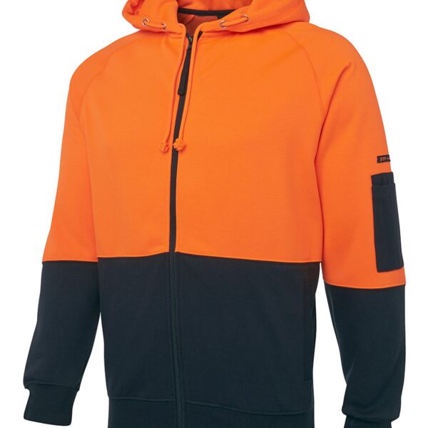 JB's Hi Vis Full Zip Fleecy Hoodie Thumbnail