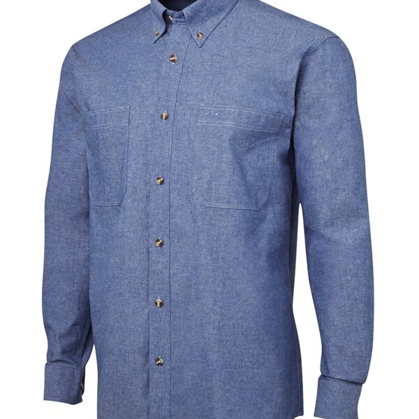 JB's WEAR L/S Cotton Chambray Shirt Thumbnail