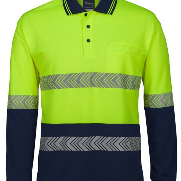 JB's WEAR Hi Vis L/S Segmented Tape Polo Thumbnail