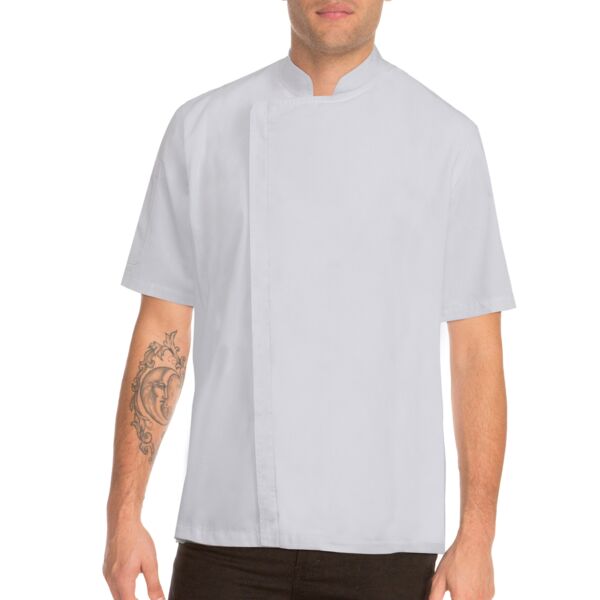 CHEF WORKS Cannes White Press Stud Chef Jacket Thumbnail