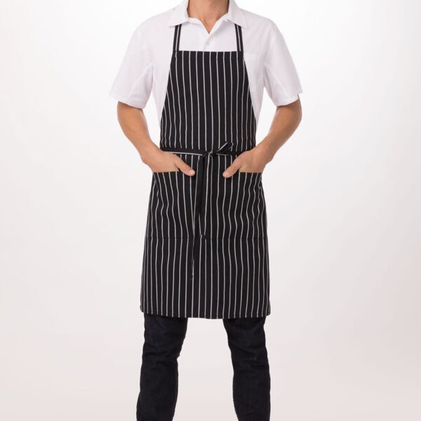 CHEF WORKS Pinstripe Bib Apron Thumbnail