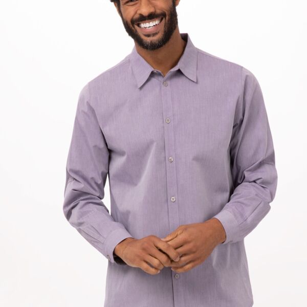 CHEF WORKS Mens Modern Chambray Dress Shirt Thumbnail