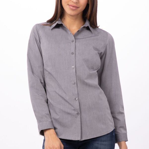 CHEF WORKS Women's Modern Chambray Dress Shirt Thumbnail
