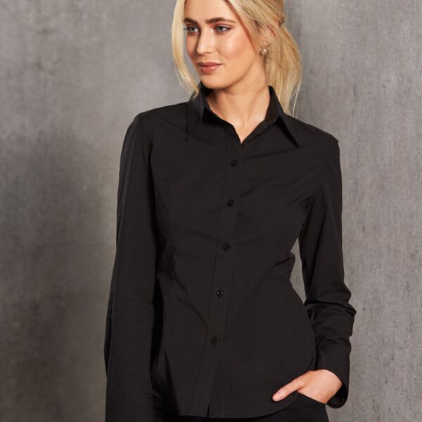 Women's Cotton/Poly Stretch Long Sleeve Shirt Thumbnail