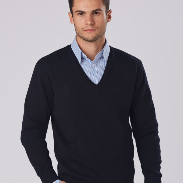 WINNING SPIRIT Unisex Wool/ Acrylic V-Neck Jumper Thumbnail