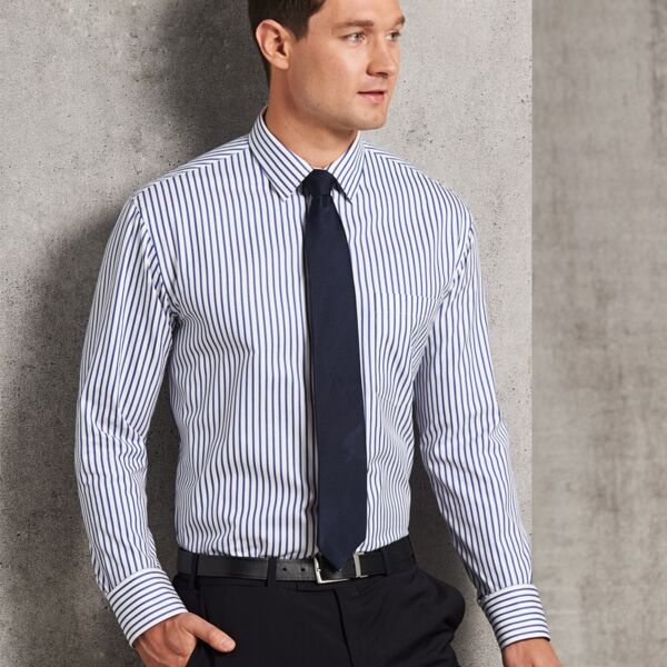 WINNING SPIRIT Men's Executive Sateen Stripe Long Sleeve Shirt Thumbnail