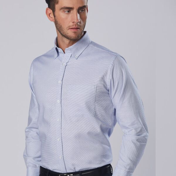 WINNING SPIRIT Men's Dot Contrast Long Sleeve Shirt Thumbnail