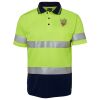 JB's Hi Vis S/S (D+N) Trad Polo Lime/Navy S Thumbnail