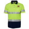 JB's Hi Vis S/S (D+N) Trad Polo Lime/Navy S Thumbnail
