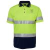 JB's Hi Vis S/S (D+N) Trad Polo Lime/Navy S Thumbnail