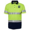 JB's Hi Vis S/S (D+N) Trad Polo Lime/Navy S Thumbnail
