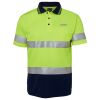 JB's Hi Vis S/S (D+N) Trad Polo Lime/Navy S Thumbnail