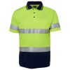 JB's Hi Vis S/S (D+N) Trad Polo Lime/Navy S Thumbnail