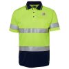 JB's Hi Vis S/S (D+N) Trad Polo Lime/Navy S Thumbnail