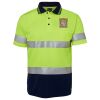 JB's Hi Vis S/S (D+N) Trad Polo Lime/Navy S Thumbnail